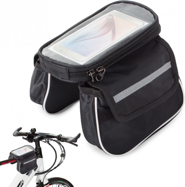 Borsa da telaio per bici con custodia per telefono