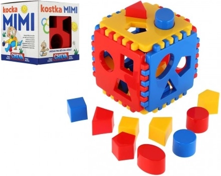 Shape-sorting cube for children, plastic, 13 × 13 × 13 cm
