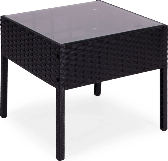 Table avec plateau en verre trempé