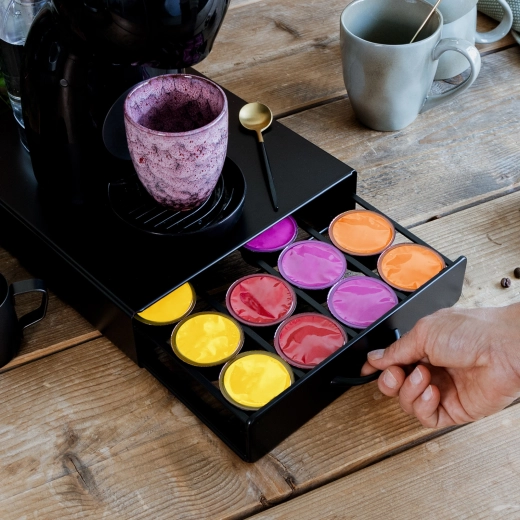 Kovový držák na 20 kapslí Dolce Gusto, matně černý