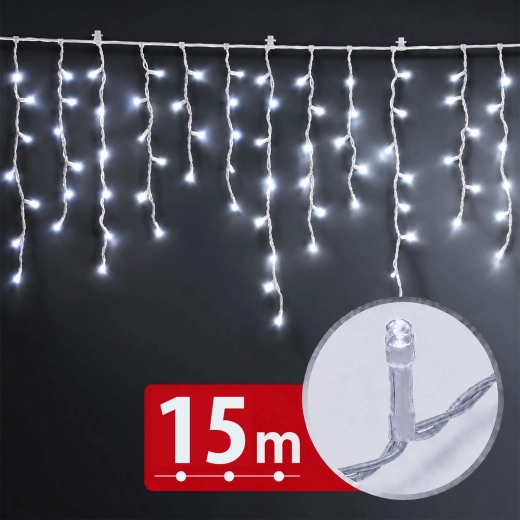 Tenda luminosa LED da 15 m con 600 LED bianco freddo