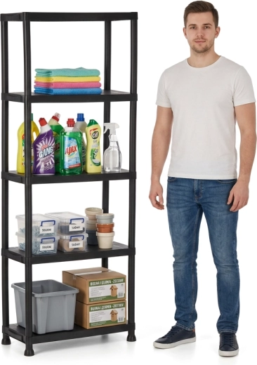 Cinque ripiani robusti con portata di 25 kg