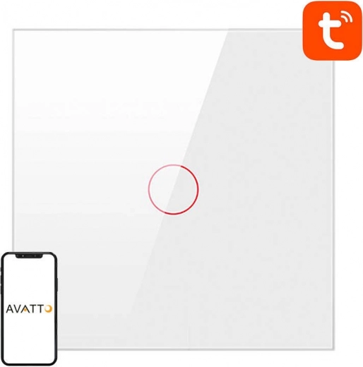 Smart Touch Light Switch Zigbee Avatto No Neutral 1 Gang – White
