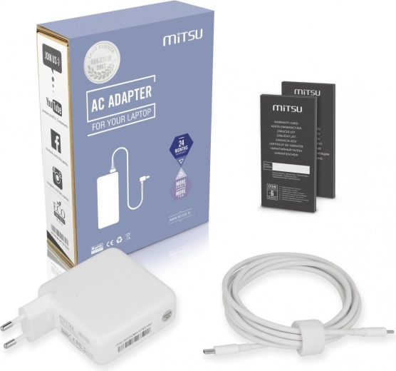 Adattatore di alimentazione Mitsu USB‑C 67 W con Power Delivery