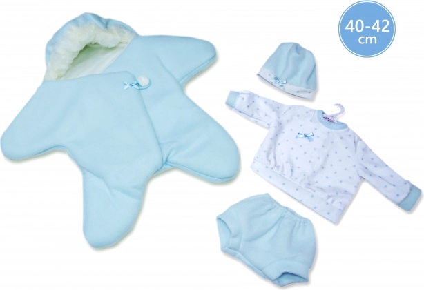 Outfit for NEW BORN doll 40–42 cm – fleece star, 3-piece set