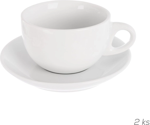 Grand mug jumbo en porcelaine avec soucoupe Mona, 2 pièces