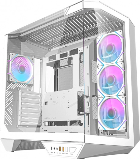 Case per computer Darkflash con ventole RGB e supporto GPU bianco