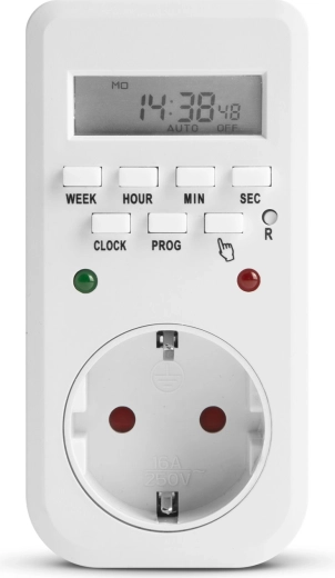 Temporizzatore digitale con display LCD e spie LED