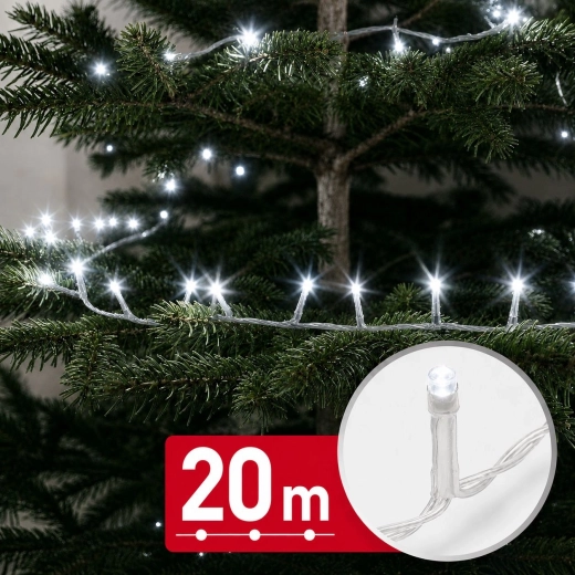 LED-lichtsnoer met koud wit licht, 20 m, 400 LED's