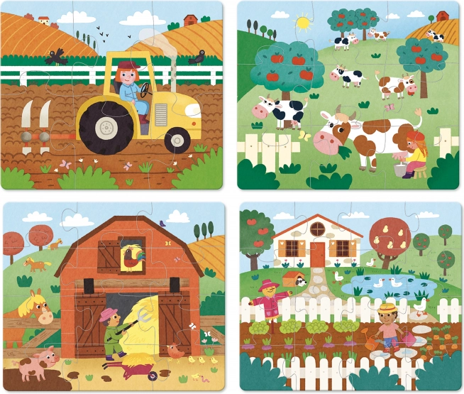 Vilac puzzle in legno Fattoria 4 in 1
