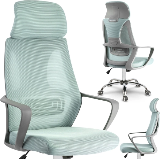 Fauteuil de bureau Praga en microfilet bleu clair