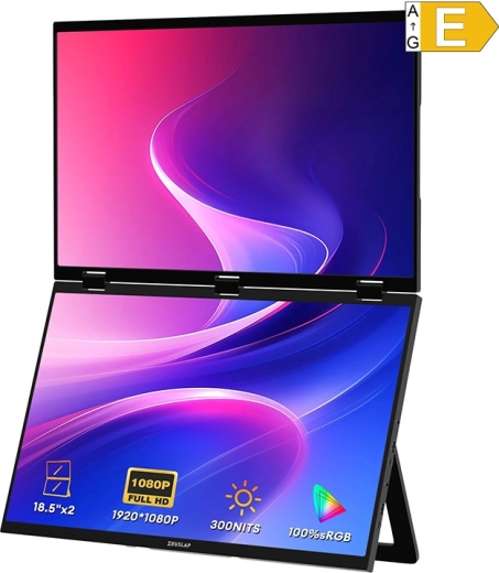 Zeuslap Z18W monitor portatile doppio 2× 18,5" Full HD