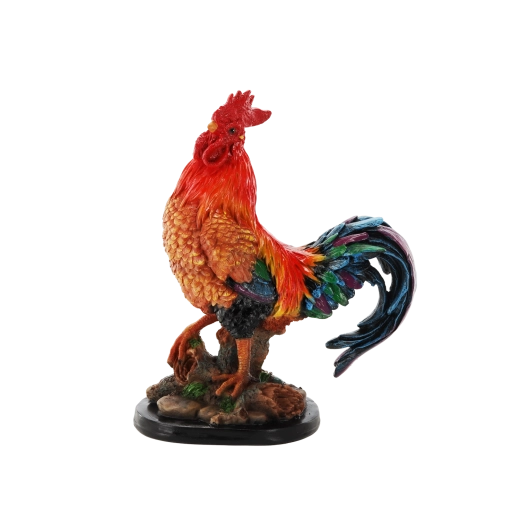 Motivo del gallo lavorato nei dettagli