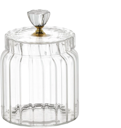 Bocal décoratif en verre strié 800 ml