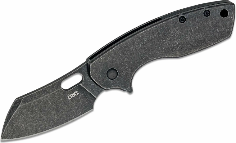 CRKT Pilar Large Black pocket knife 6.8 cm, Black Stonewash, all-metal