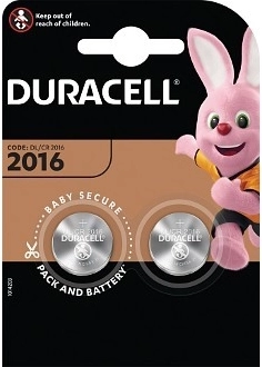 DURACELL lithium coin battery CR2016 3V – 2-pack
