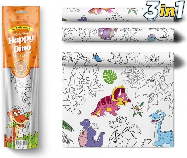Pexi Coloring Tablecloths - Happy Dinosaurs