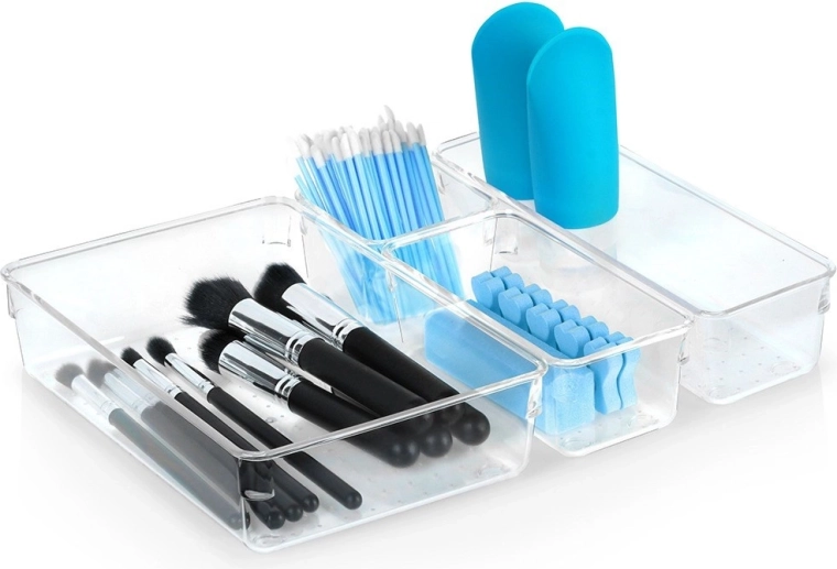 Organisateur de cosmétiques en acrylique, set de 4 pièces Vilde