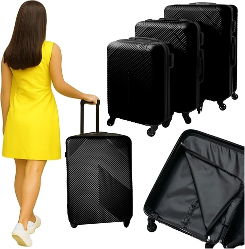 Ensemble de valises noires 3-en-1 Trizand