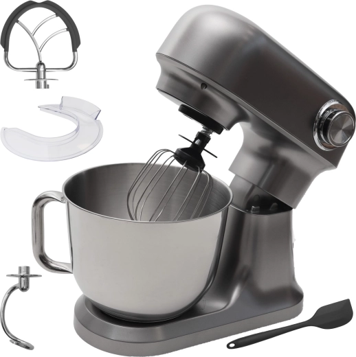 Bauerkraft planetary kitchen mixer with 5 l bowl, 1500 W – Silver
