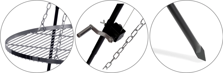 Smooth grate lifting with safety lock