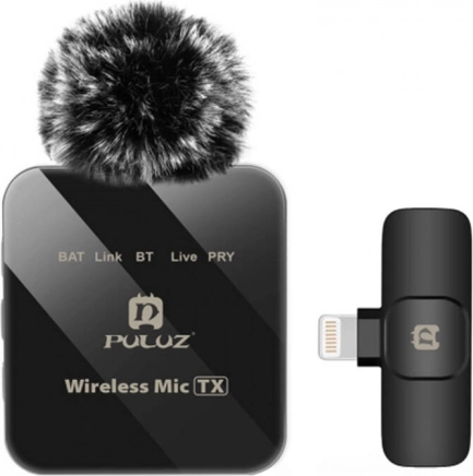 Puluz Wireless Lavalier Microphone for iPhone with Lightning Receiver