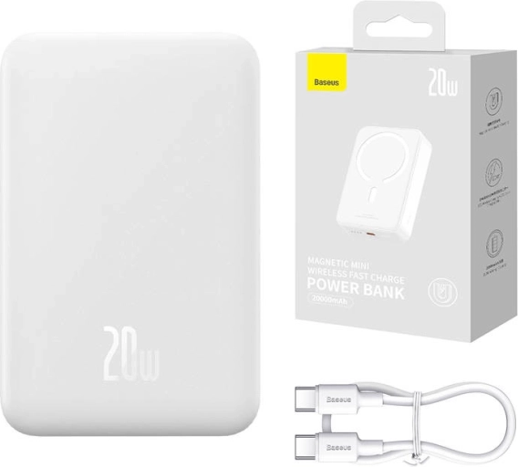 Powerbanka Baseus Magnetic Mini 20000mAh bianca