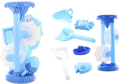 Kids' Blue Sand and Water Mill with Molds