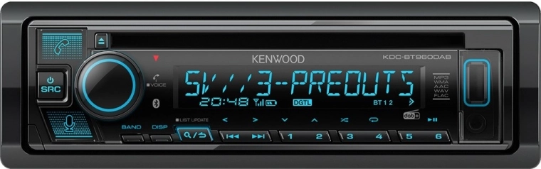 Kenwood car radio with Bluetooth and DAB+