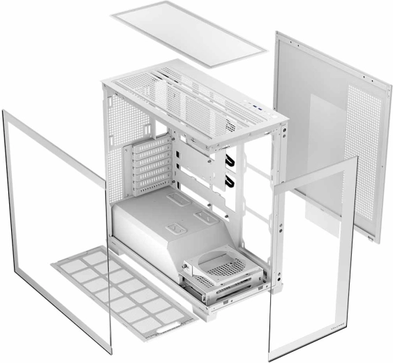 Tool-free side panels and clean cabling