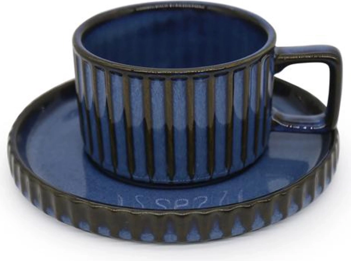Toro Stoneware Cup with Saucer 250 ml, Blue