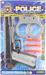 Police set with handcuffs