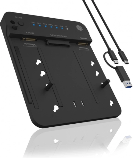 Stazione di clonazione e dock station IB-2915MSCL-C31 per M.2 NVMe e SATA SSD/HDD