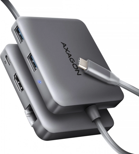 Axagon HMC-5HL hub USB-C 5-en-1 avec HDMI 4K/60 Hz, GLAN et PD 100 W