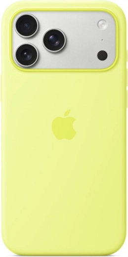 Custodia in silicone con MagSafe per iPhone 17 Pro Max – giallo neon