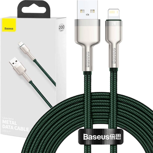 Câble USB vers Lightning Baseus Cafule 2,4 A 2 m vert