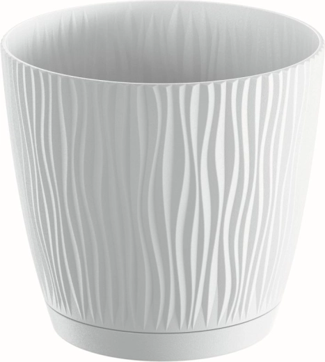 Blomsterpotte Sandy P med underskål, hvid, 12,9 cm