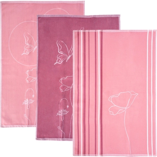 Maki rózsaszín pamut konyharuhák 70 × 50 cm – 3 db