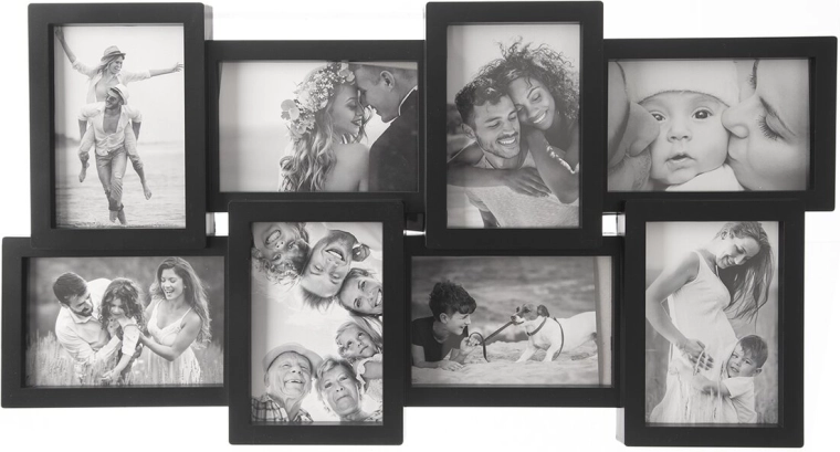 Cadre photo en plastique (UH) pour 8 photos – noir
