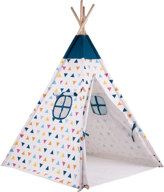 Bigjigs Toys kids’ teepee with colorful pattern made from FSC wood