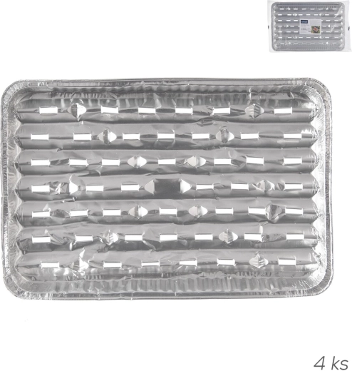Vaschette per griglia in alluminio 34,5 × 23 cm, 4 pz