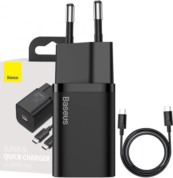 Rýchlonabíjačka Baseus Super Si 25W s káblom USB-C na USB-C
