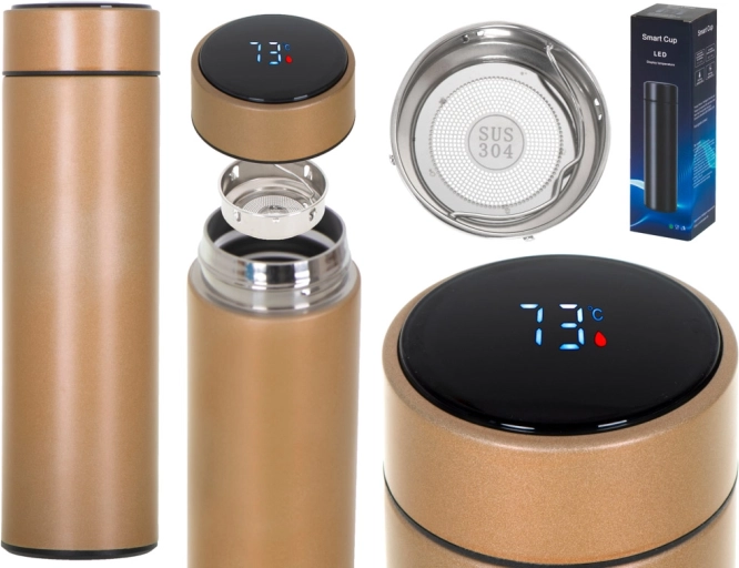 Tazza termica con display LED smart 500 ml – Oro