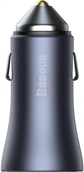 BASEUS Golden Contactor Pro 40 W Car Charger with USB‑A and USB‑C, PD/QC4.0+/SCP + USB–USB‑C cable 1 m (gray)