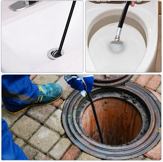 High‑pressure flushing of clogged drains