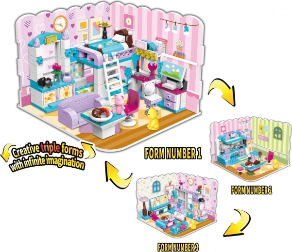 QMAN Unlimited Ideas girls’ room 3-in-1 building set (194 pieces)