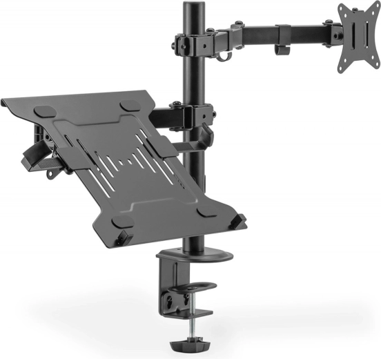 Supporto da tavolo per monitor con supporto per notebook 1xLCD 32" 9 kg, 1xNotebook 15,4" 4 kg