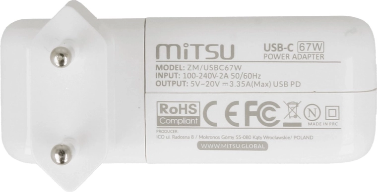 USB‑C Power Delivery con potenza di 67 W