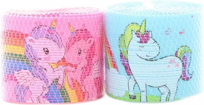 Plastic spring with unicorn motif