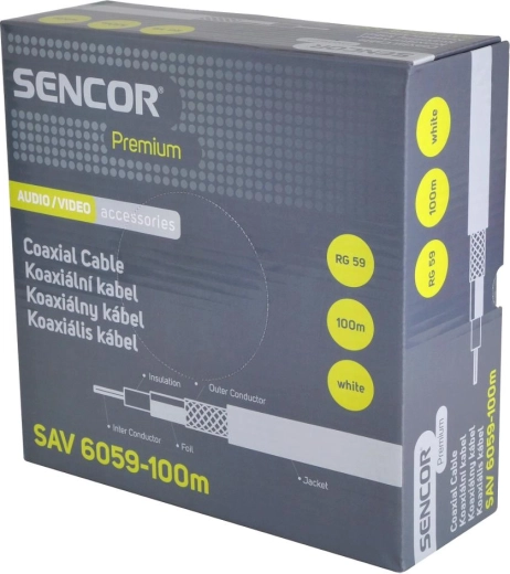 Sencor RG-59 coaxial cable, 100 m